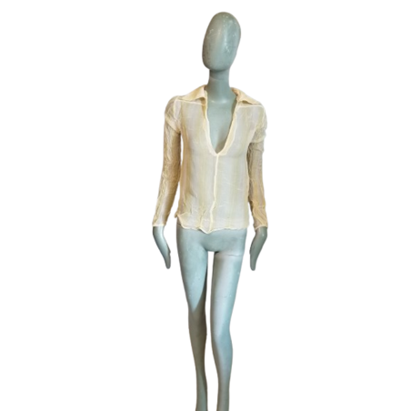 Blusa Y2K Coast 100% de seda transparente como nuevo