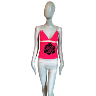 Vintage Y2K Block 60 Top Red-Fuchsia MUERTESTOCK