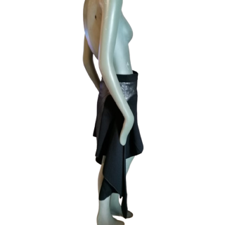 Simultaneous - Collector Metallic Leather Asymmetric Skirt