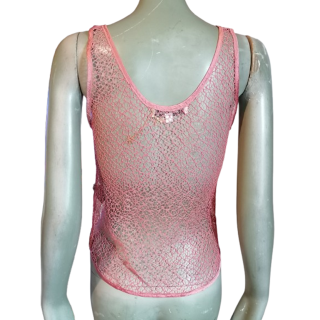 Vintage Y2K Malla Top Pink Lechas - Jiwon Park