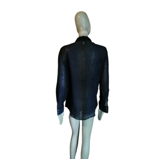 Zara Woman Shirt Sheer striped y2k 100% viscose