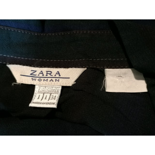 Zara Woman chemisier sheer rayé Y2K 100 % viscose