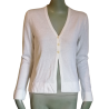 Cardigan vintage italiano Gerani 100% algodón blanco
