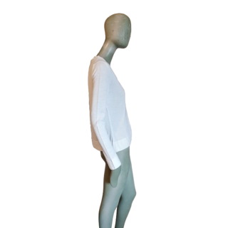 Cardigan Vintage italiano Gerani 100% algodão branco