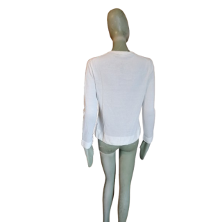Cardigan Vintage italiano Gerani 100% algodão branco