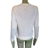 Cardigan Vintage italiano Gerani 100% algodão branco