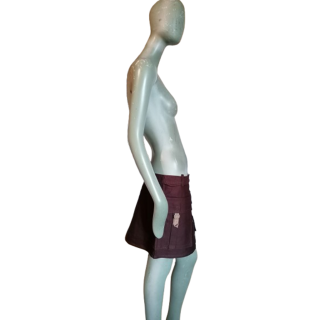 Mini jupe cargo vintage Y2K bordeaux 100 % coton