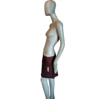 Mini jupe cargo vintage Y2K bordeaux 100 % coton