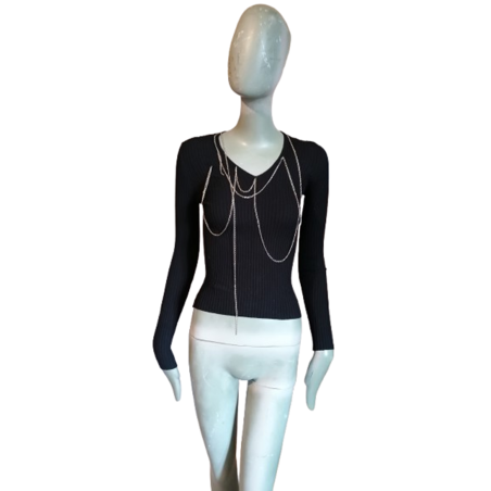 Simultaneous Archive Y2K Pull Maille Chaînes