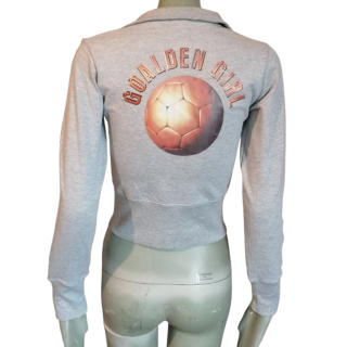 Bikkembergs Golden Girl Hoodie Y2K Zip Grey
