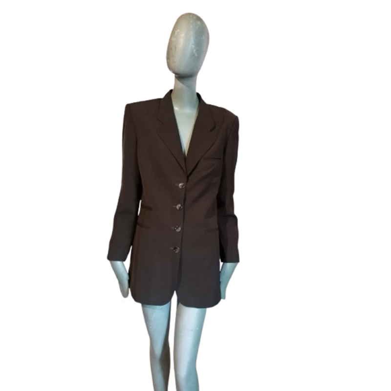 Cioccolato sovradimensionato marrone Blazer vintage 90s