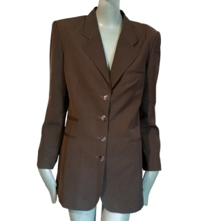 Vintage 90er Jahre Blazer Braun Übergroße Schokolade