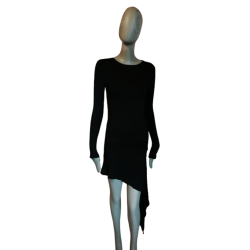 Vestido assimétrico Simultaneous preto y2k