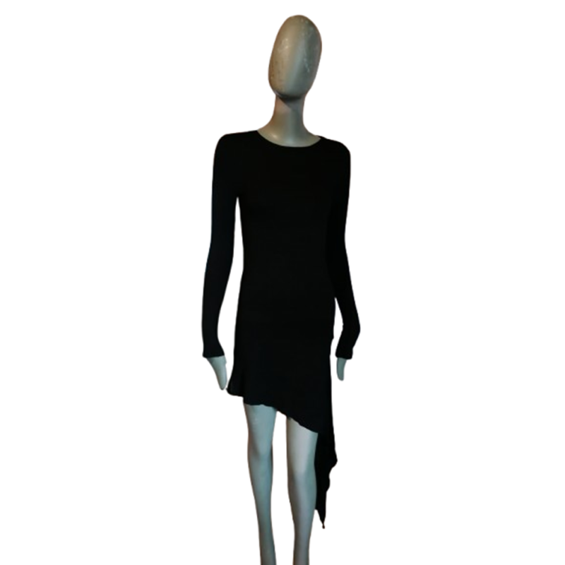 Vestido assimétrico Simultaneous preto y2k