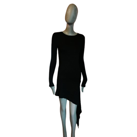 Vestido asimétrico Simultaneous negro y2k