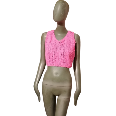 Top archive Simultaneous crochet dos nu rose Y2K