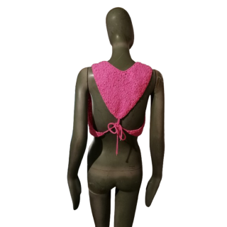 Top Archive Simultaneous Rose Nude Back Crochet Y2K