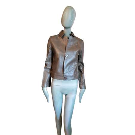 Chaqueta de cuero vintage italiana Gian Carlo Rossi