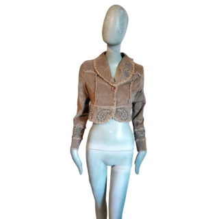 Y2K bordado de la chaqueta corta de la chaqueta - nuevo con la etiqueta