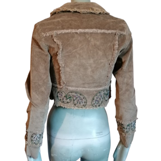 Y2K bordado de la chaqueta corta de la chaqueta - nuevo con la etiqueta
