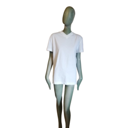 Vintage Bikkembergs BF T-Shirt Col V Blanc Y2K