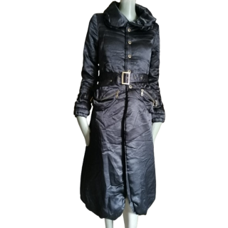 Chaqueta larga Y2K Black Belled