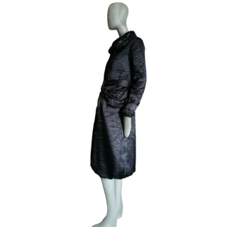 Lange Jacke y2k schwarz gürtelt