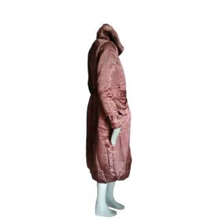 Casaco de cetim longo y2k rosa coppery