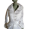 Witte lange Y2K-jack met riem