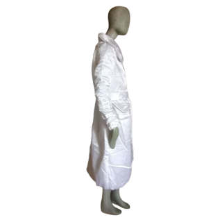 Chaqueta larga y2k blanca con cinturón