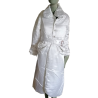 Hermosa chaqueta de poliéster largo y2k blanco