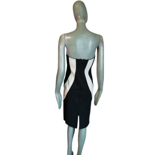 Ilary Itália preto e branco vintage strapless vestido y2k