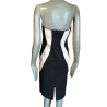 Ilary Itália preto e branco vintage strapless vestido y2k