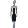Ilary Itália preto e branco vintage strapless vestido y2k