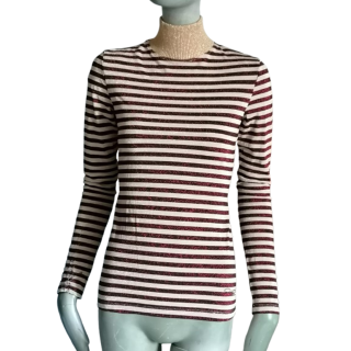 Top Oppio Jeans Y2K Made in Italy Lurex Bordeaux