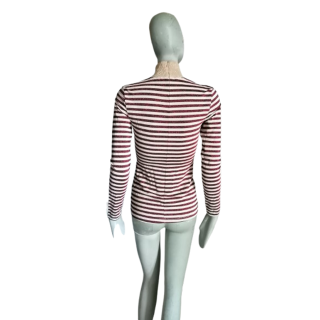 Topo Oppio Jeans Y2K feito na Itália LureX Bordeaux