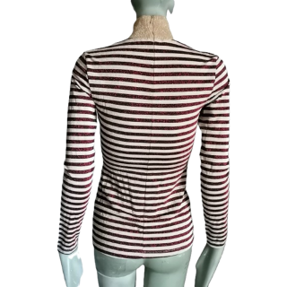 Top Oppio Jeans Y2K Made in Italy Lurex Bordeaux