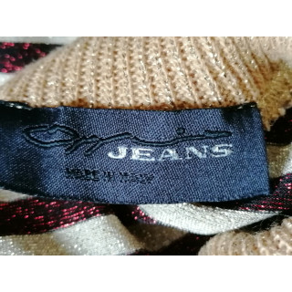 Parte superior Oppio Jeans Y2K hecho en Italia Lurex Burdeos