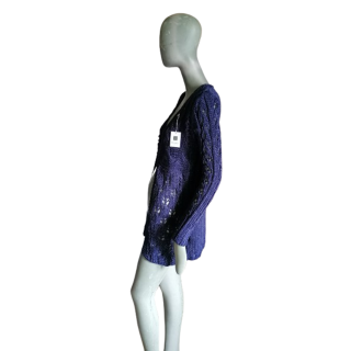 Cardigan Y2K azul ganchillo índigo - nuevo muerto de muerto