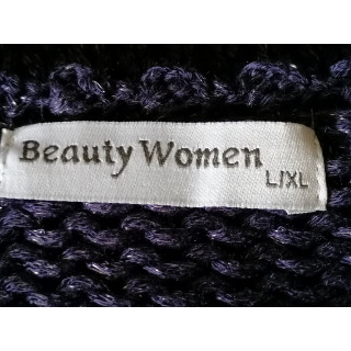 Cardigan Y2K crochet bleu indigo – neuf deadstock