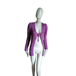 Cardigan Y2K IRide Malla bohemia púrpura