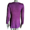 Cardigan Y2K violet irisé maille bohème