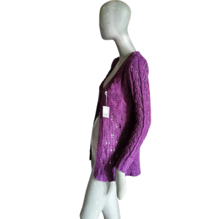 Cardigan Y2K IRide Malla bohemia púrpura