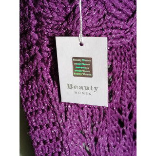 Cardigan Y2K violet irisé maille bohème