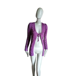 Cardigan Y2K IRide Malla bohemia púrpura