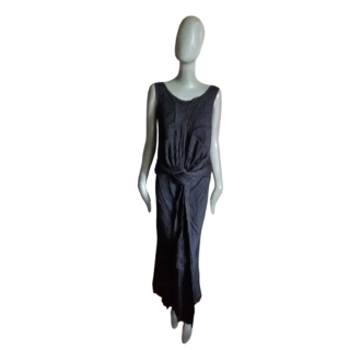 Archivio Malloni - Abito drappeggiato Nudo Lin & Cotton Made in Italy