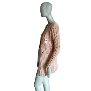 Bruin Cardigan Lange Mesh Oatede Beauty Woman