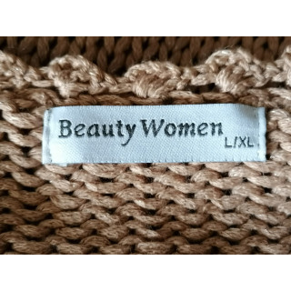 Marrom Cardigan Longo Longo Malha Beleza Mulheres