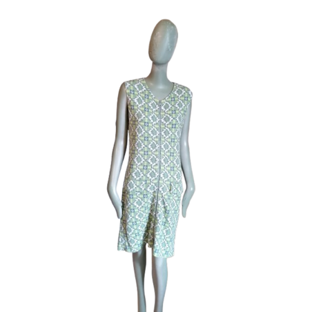 Vestido de túnica vintage T'ài Y2K Malla gráfica de cremallera completa