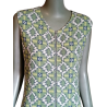 Vestido de túnica vintage T'ài Y2K Malla gráfica de cremallera completa